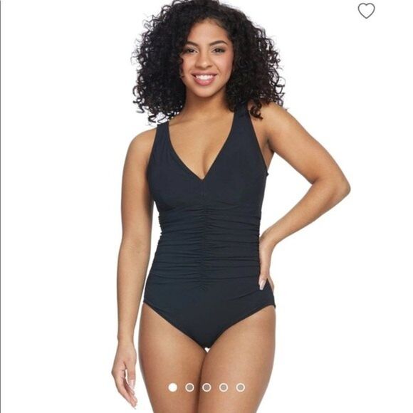 Contours Keepsake Solitaire V-Neck One Piece Swimsuit Sz 8/ 32C - Picture 1 of 16
